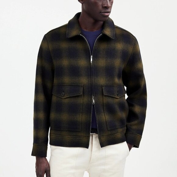 Madewell Men's Plaid Zip-Front Jacket Italian Fabric Size M NWT - Picture 1 of 11